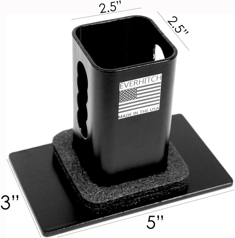 eVerHITCH 5"x3" American Black Flag Metal Hitch Cover (Fits 2.5" Receiver, Black) - Image 3